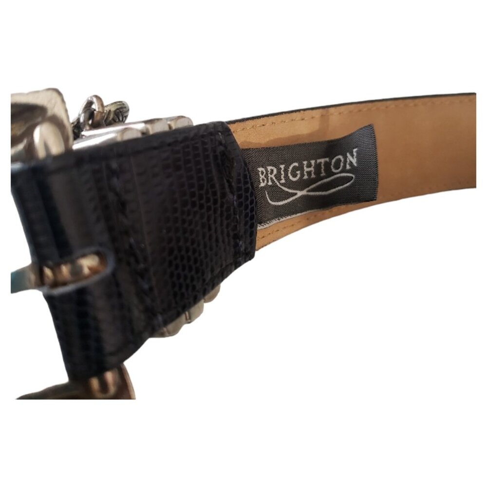 Brighton Vintage Black and Silver Tone Ladies Belt L 40" - Picture 5 of 12